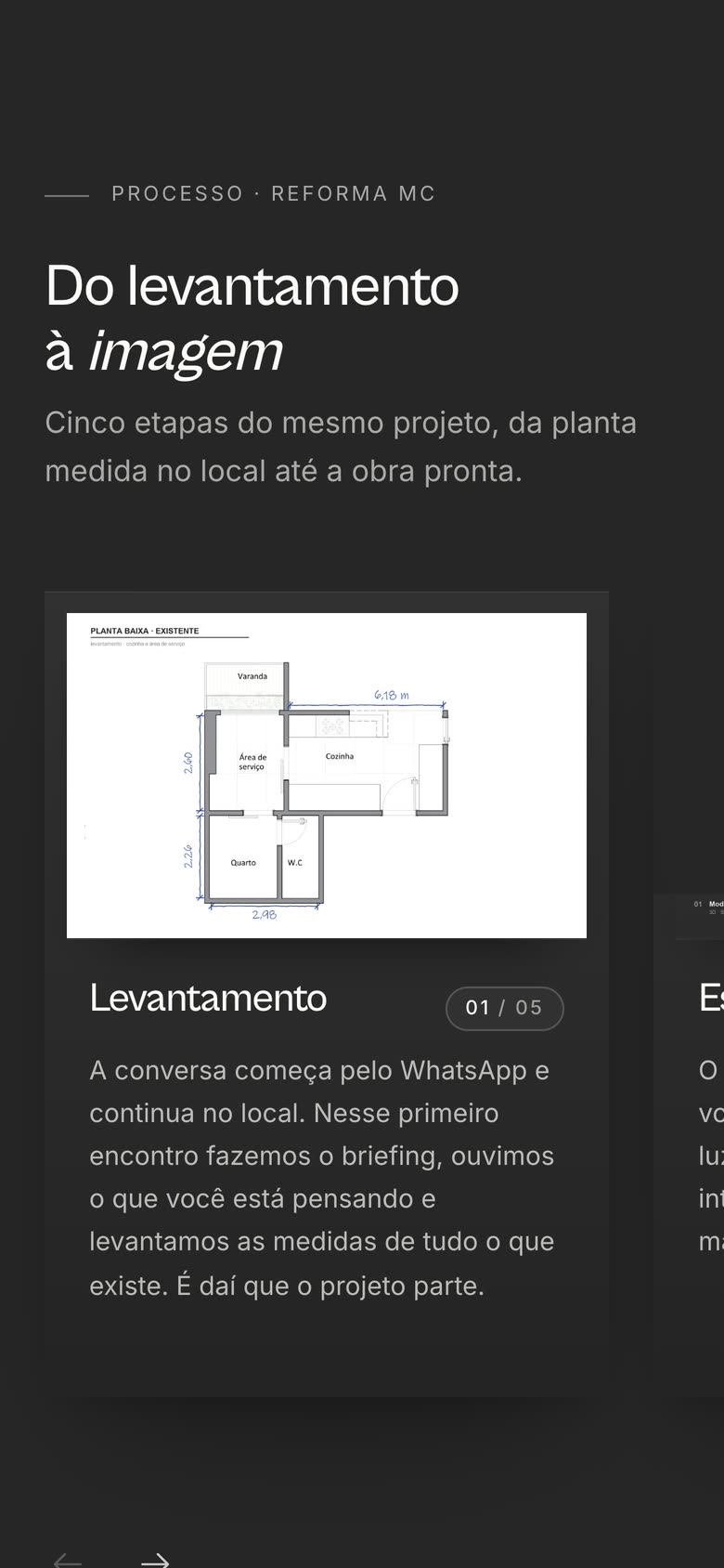 Juliana Lino website on mobile