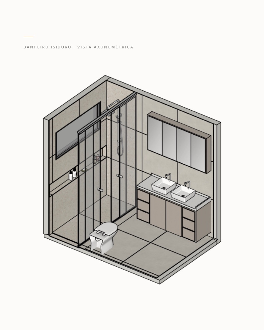 Post with an isometric drawing of Banheiro Isidoro