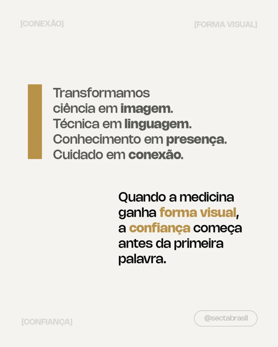 Transformamos ciência em imagem and Somos um estúdio cards, side by side